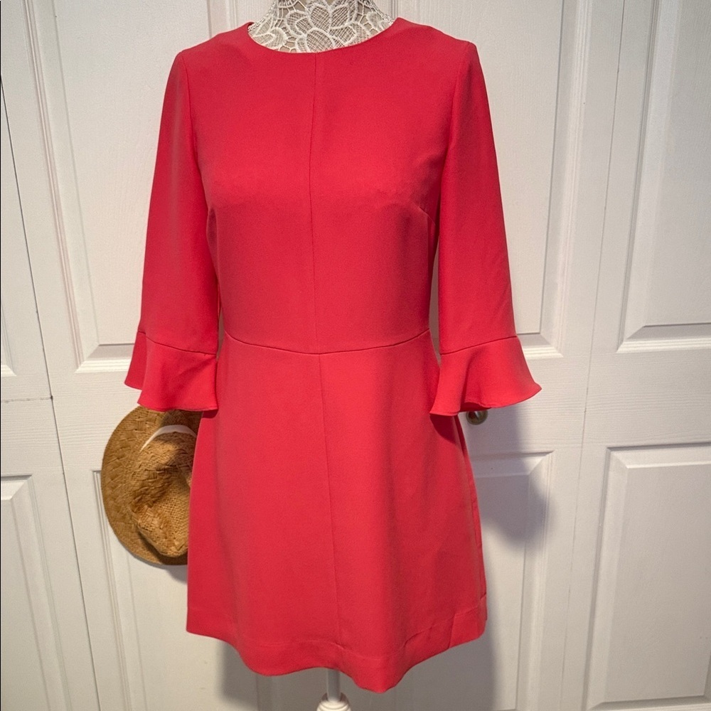 Banana Republic Elegant Pink Ruffle Sleeve Dress With Pockets 6